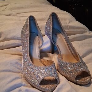 Kelly & Katie Sparkling Silver Heels